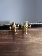 Bound cross Studs- gold