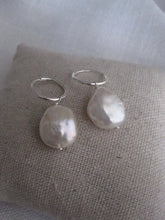 Pearl hoop earrings - small