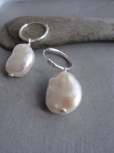 Pearl hoop earrings - small