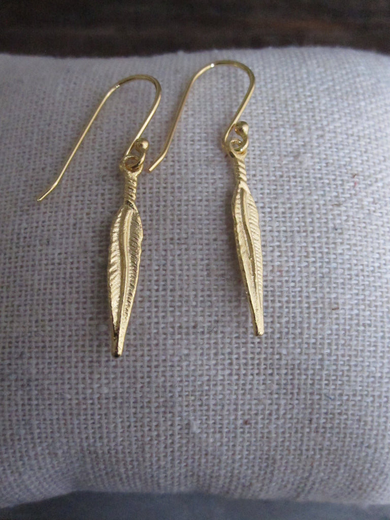Drop Feather Earrings silv - gold