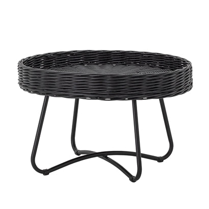 Hattie Coffee Table, Black, Rattan