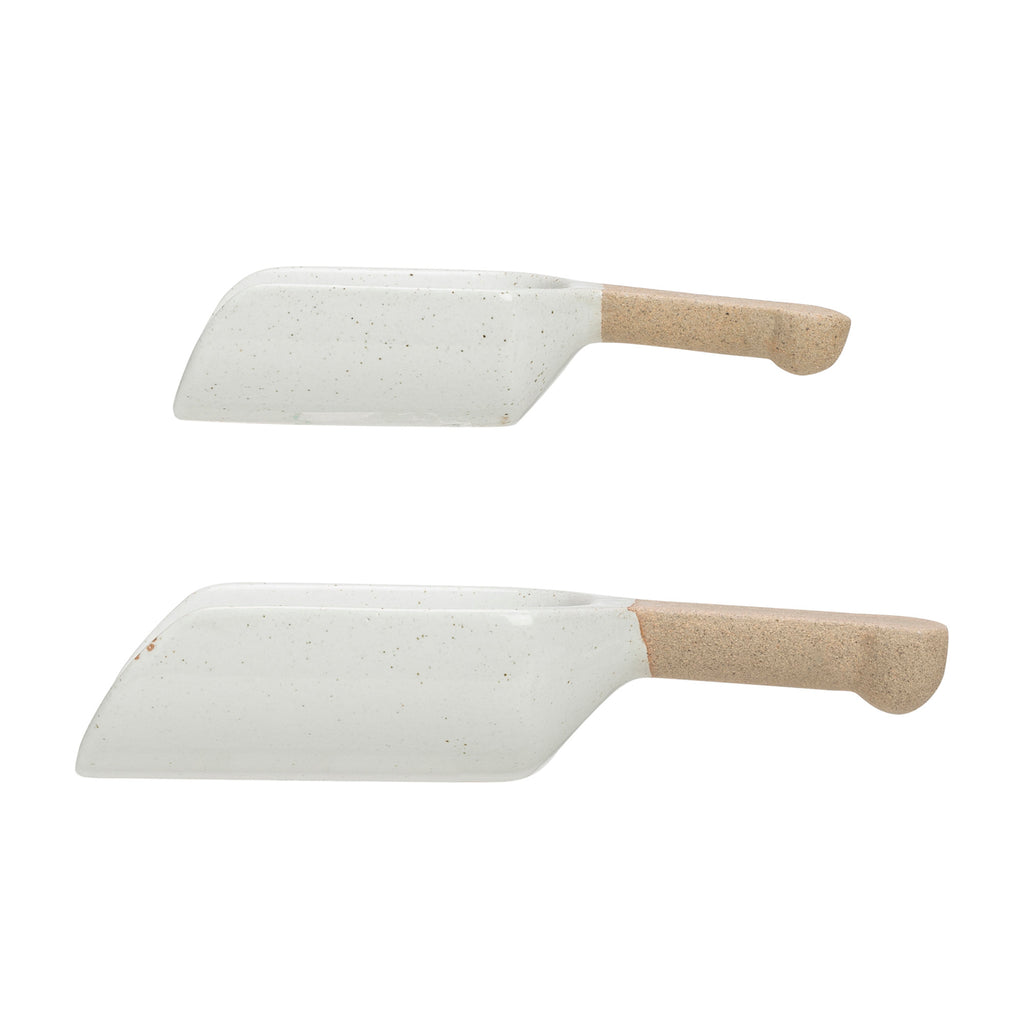 White Stoneware Spoon Set
