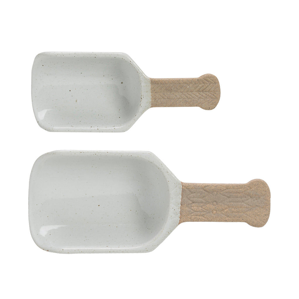 White Stoneware Spoon Set