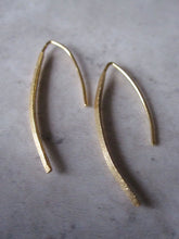 Small Curved Drop Earrings 925 Silver - Gold