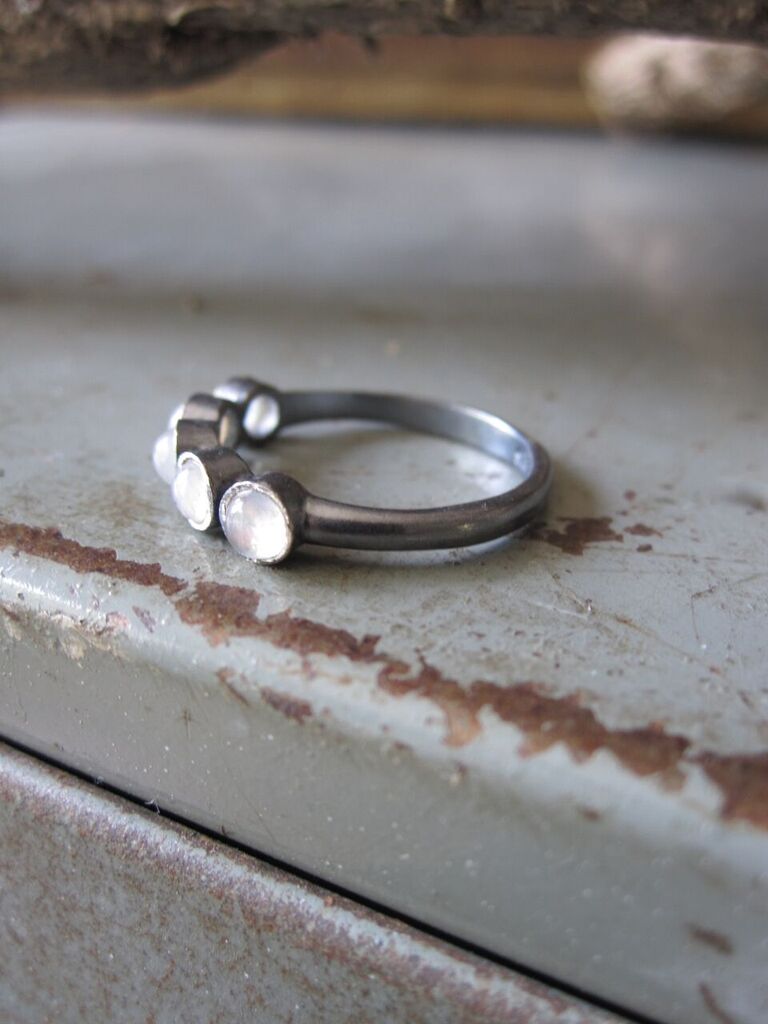 925 Silver multi stone Moonstone Ring