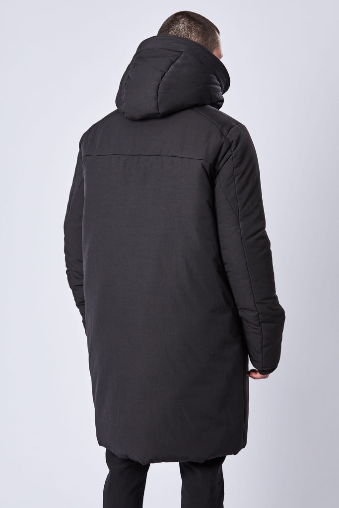 Thom/krom AW23 M J 64 mens hooded long jacket black