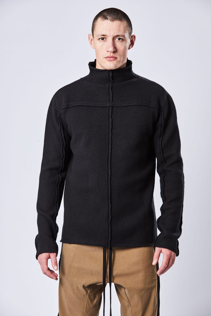 Thom/krom AW23 M K 108 black high collar sweater