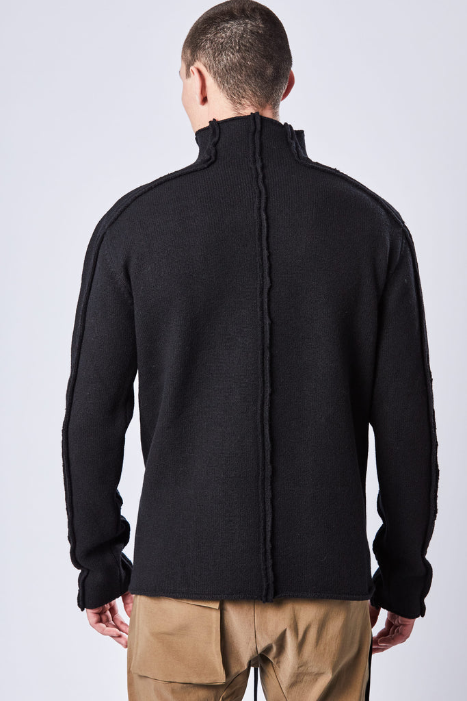 Thom/krom AW23 M K 108 black high collar sweater