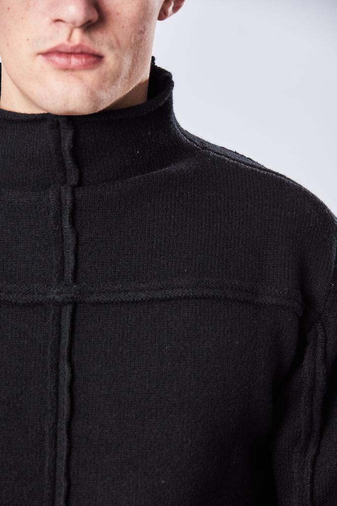 Thom/krom AW23 M K 108 black high collar sweater