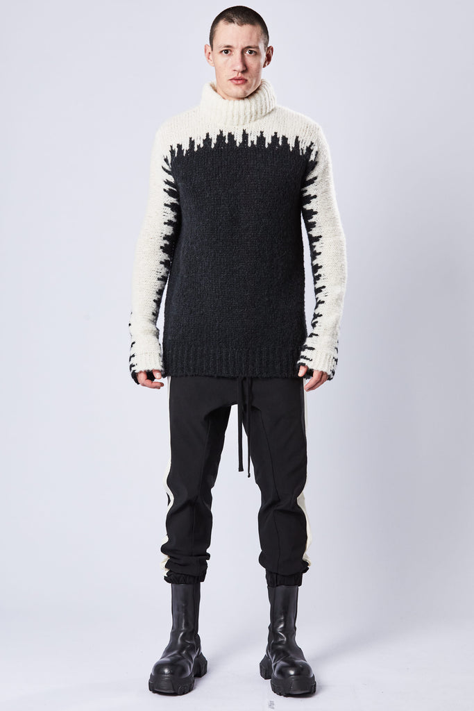 Thom/krom AW23 M K 113 black high collar sweater