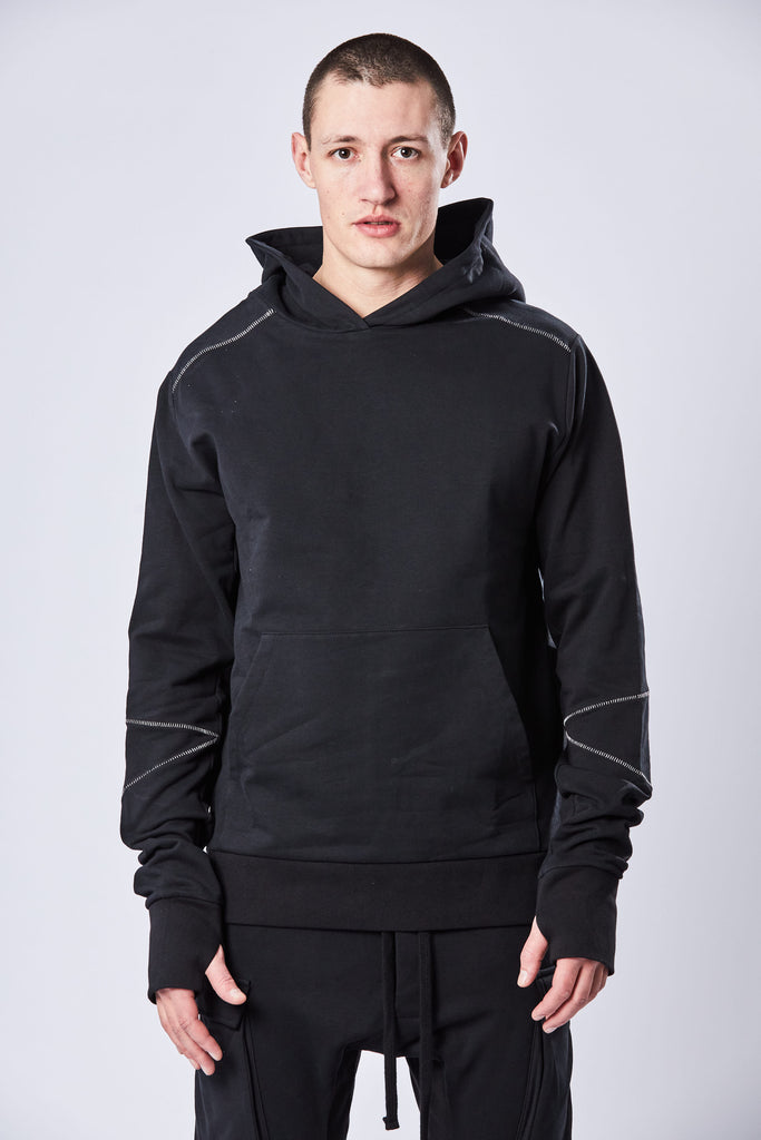 Thom krom AW23 M S 163 black hooded sweater