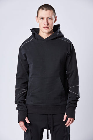 Thom/krom AW23 M S 163 black hooded sweater