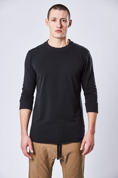 Thom/krom AW23 M TS 752 3/4 sleeves shirt black