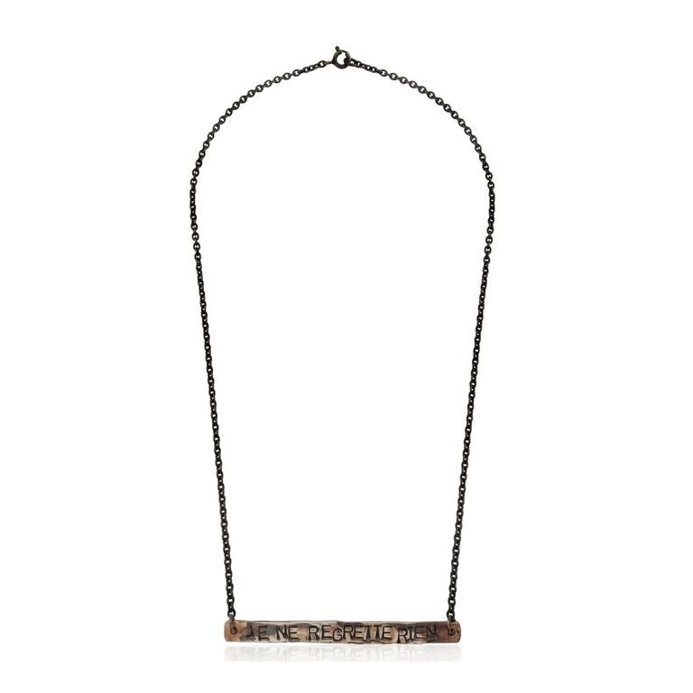 WDTS Sheffield Silver - Hand Hammered Necklace - JE NE REGRETTE RIEN - Mixed Finish