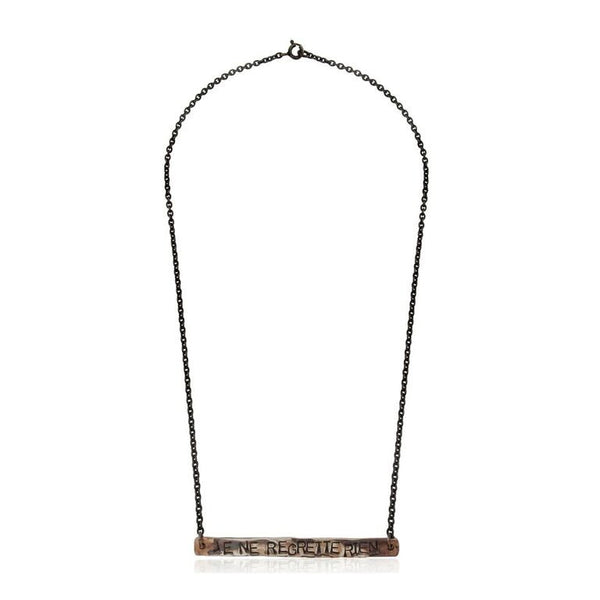 WDTS Sheffield Silver - Hand Hammered Necklace - JE NE REGRETTE RIEN - Mixed Finish