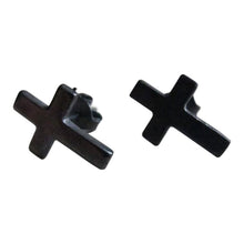 925 Silver Crucifix Studs- oxidised