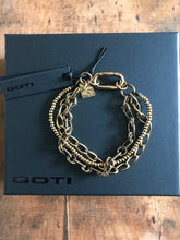 Goti 925 Oxidised Silver Bracelet BR2079/G - Gold Plated