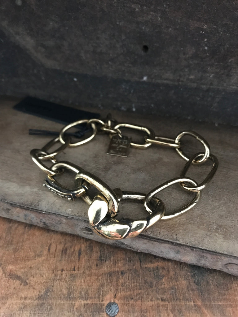 Goti 925 Oxidised Silver Bracelet BR2054/G - Gold Plated