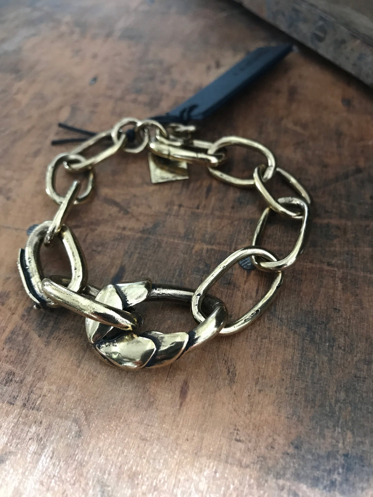 Goti 925 Oxidised Silver Bracelet BR2054/G - Gold Plated