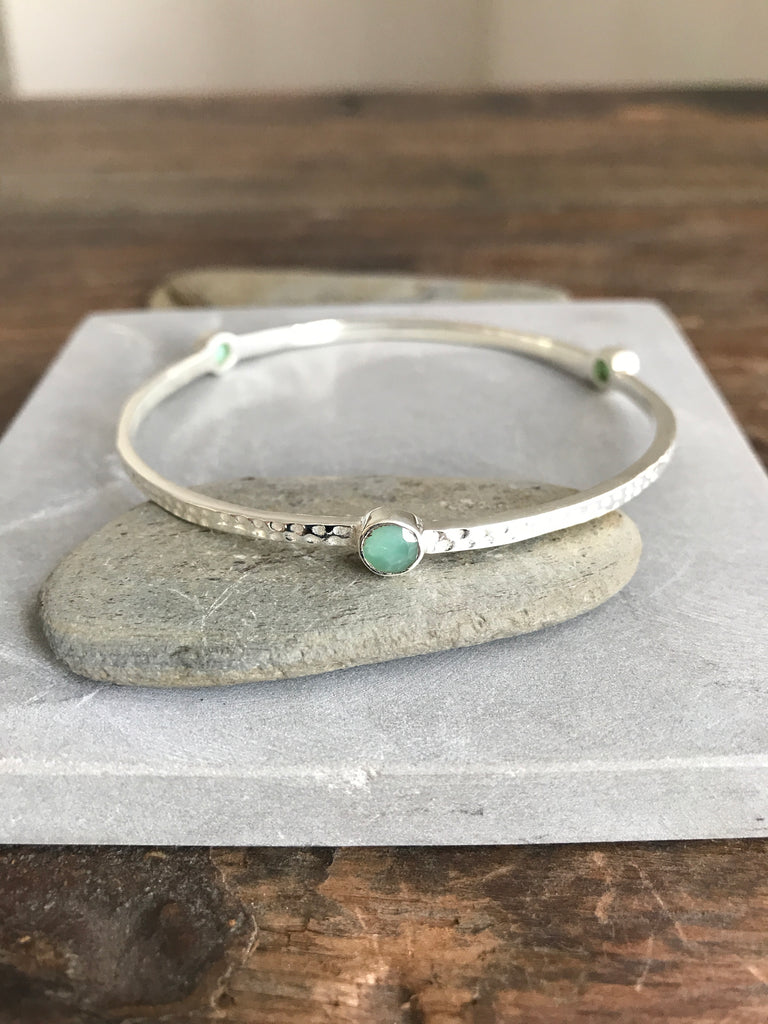 925 silver Tri stone bangle- Cryso