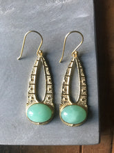 Luna Earrings - Gold Chrysophrase