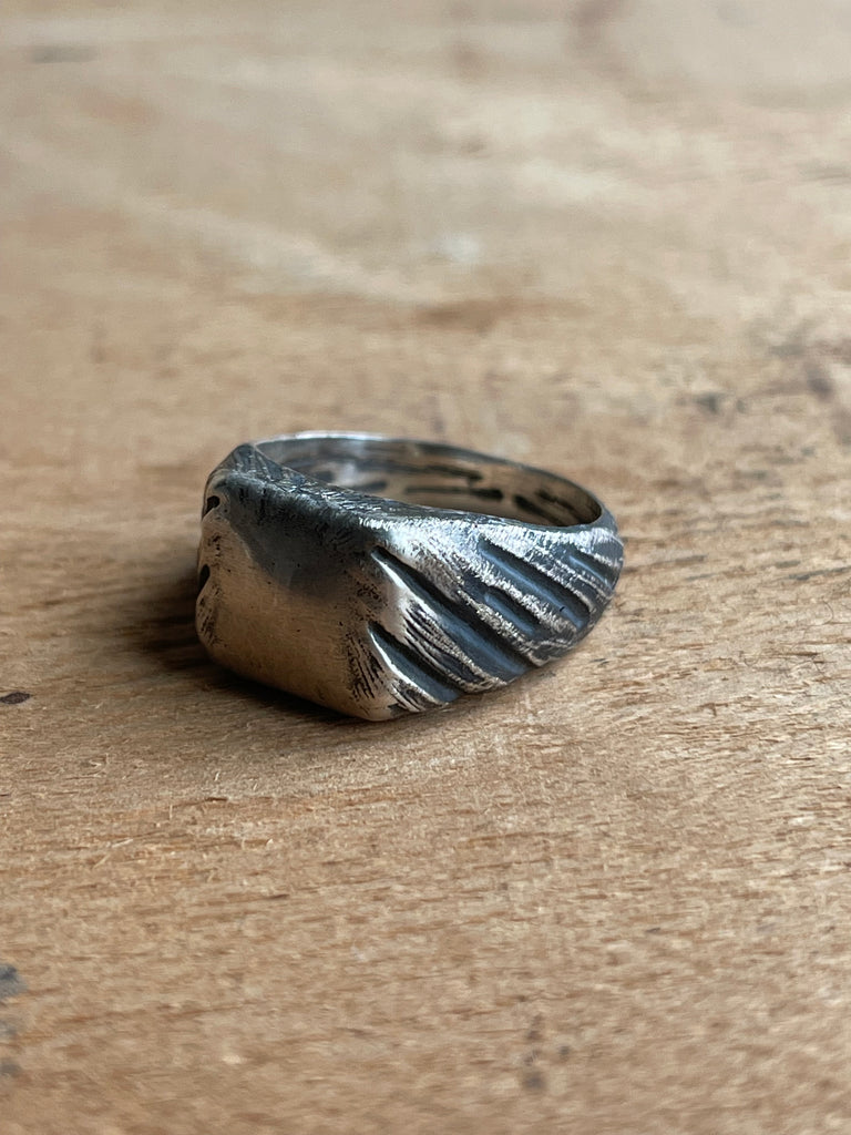 Destressed Silver Rings Ottoman Distressed Signet Ring | CollardManson