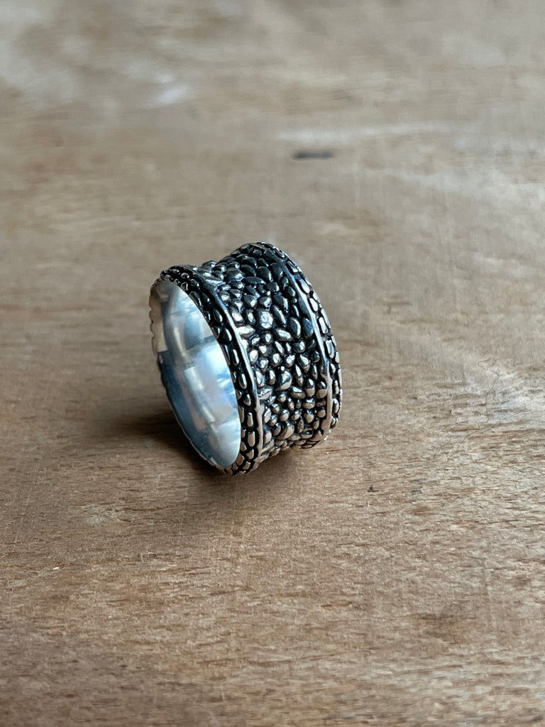 Cobbled Silver Ring