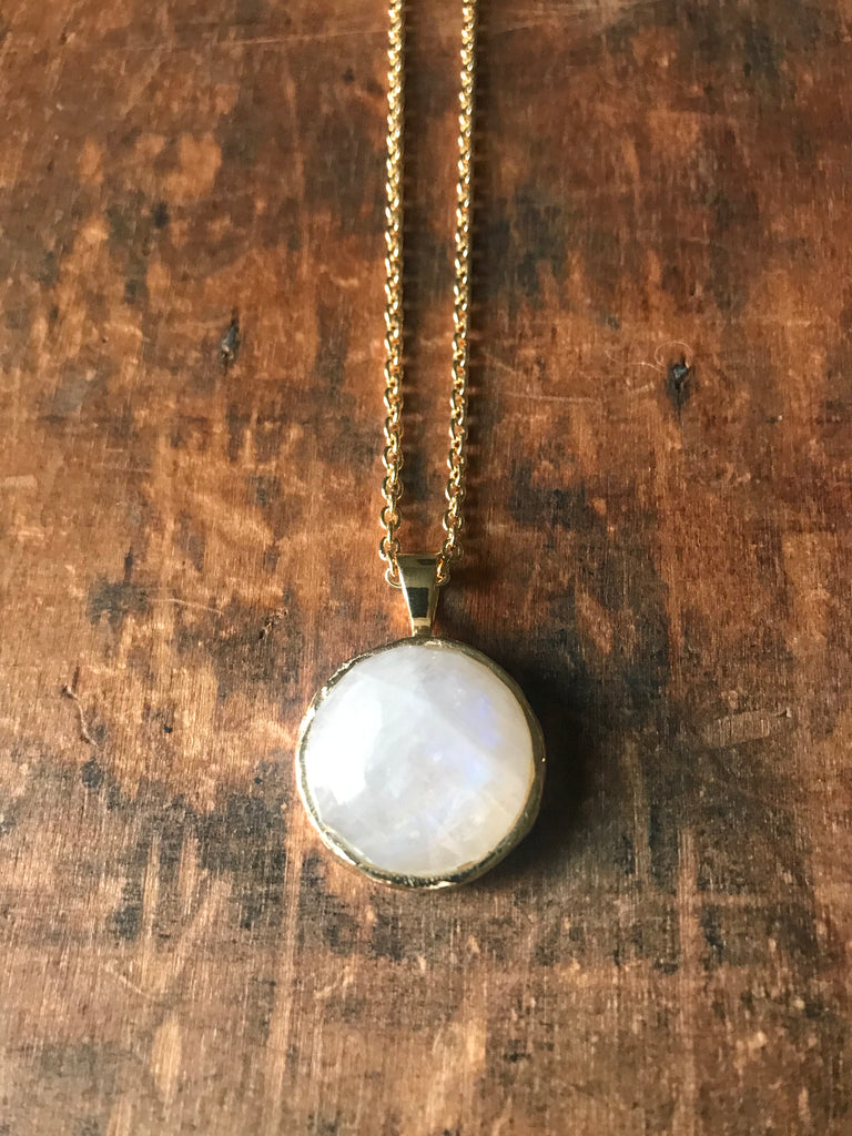 Pavani Necklace - Gold Moonstone