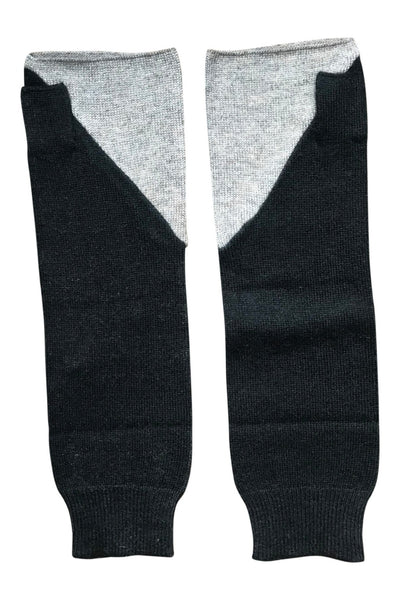WDTS - Arm warmers in 2 tone grey / black wool