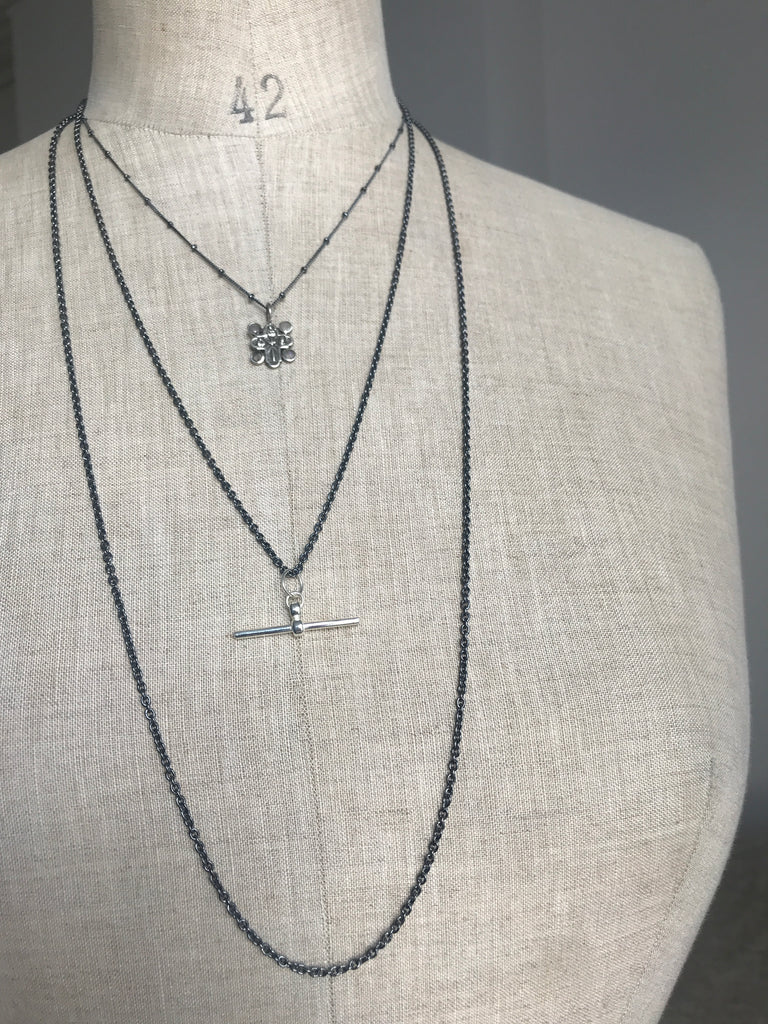 Tiny cross & Moonstone necklace