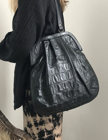 Anya Bag - Black Croc