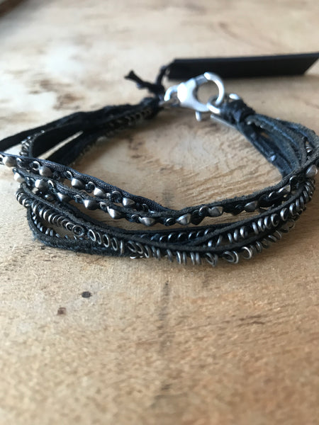 Goti 925 Oxidised Silver Bracelet BR1177