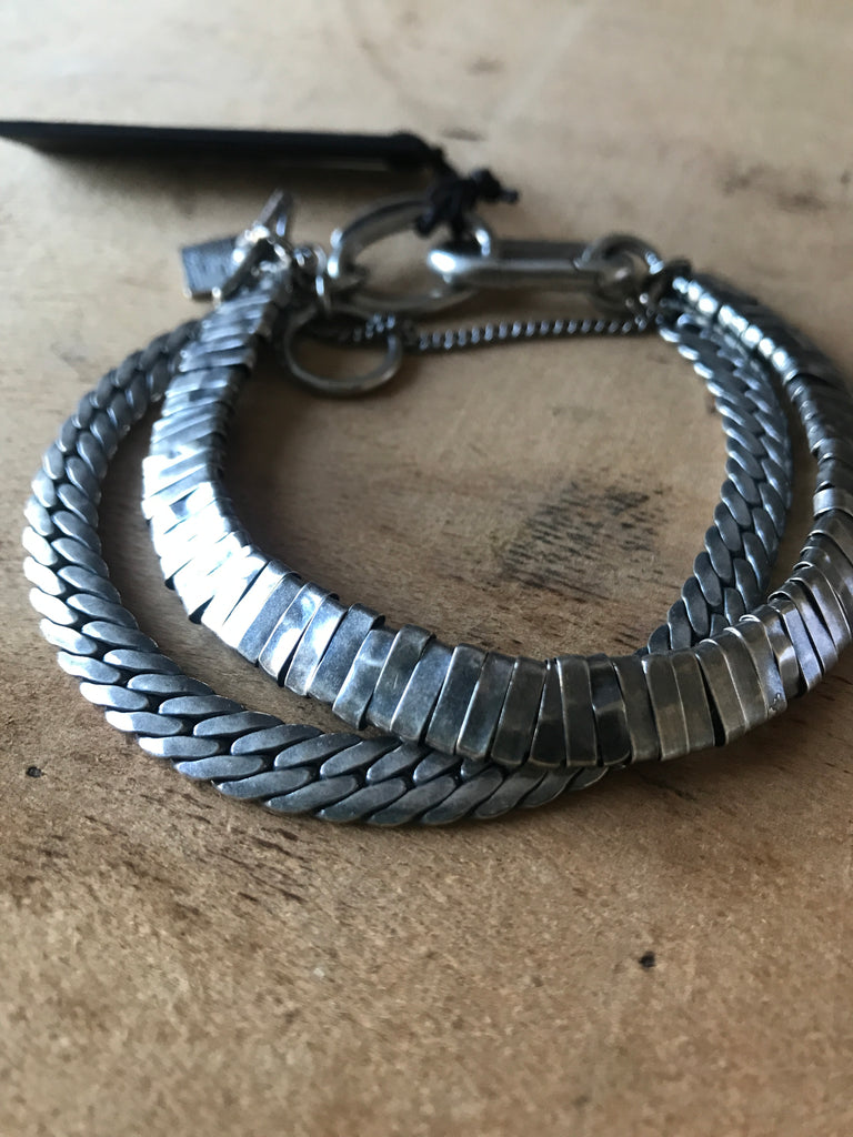 Goti 925 Oxidised Silver Bracelet BR1153