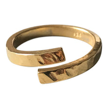 Hammered Twist Gold plated 925 Silver Ring