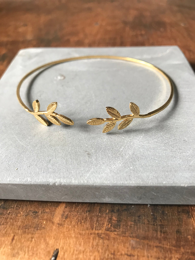 Gold plated 925 Silver fern bracelet