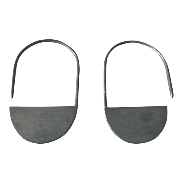 WDTS Dark oxidised 925 Silver Semi Circle Earrings