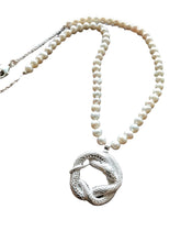 Pearl Necklace W/Snake - Silver