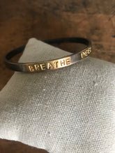 WDTS Oxidised & gold plated Silver bangle - BREATHE DEEP