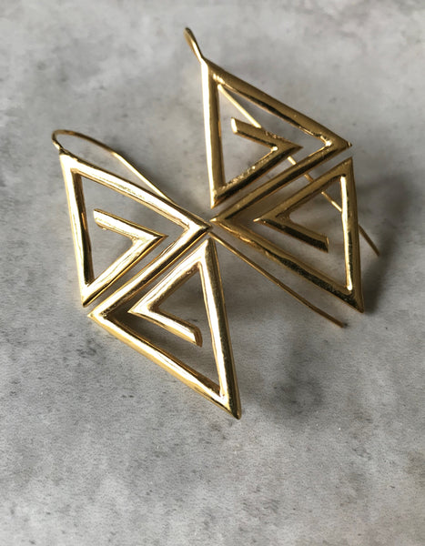 Gold plated Aztec Earrings