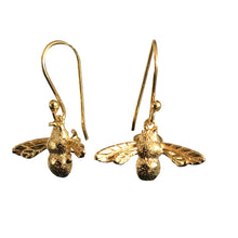 Gold plated Bee Drop Earrings