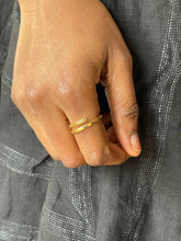 Hammered Twist Gold plated 925 Silver Ring