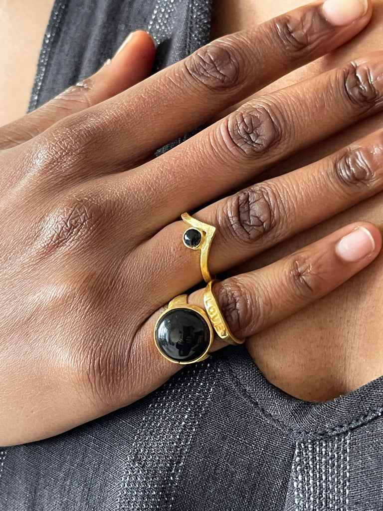 Chevron ring - Onyx