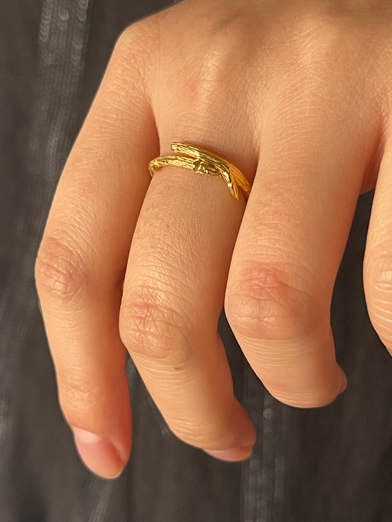 Gold plated 925 Silver Branch Ring