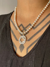 Pearl Necklace W/Snake - Silver
