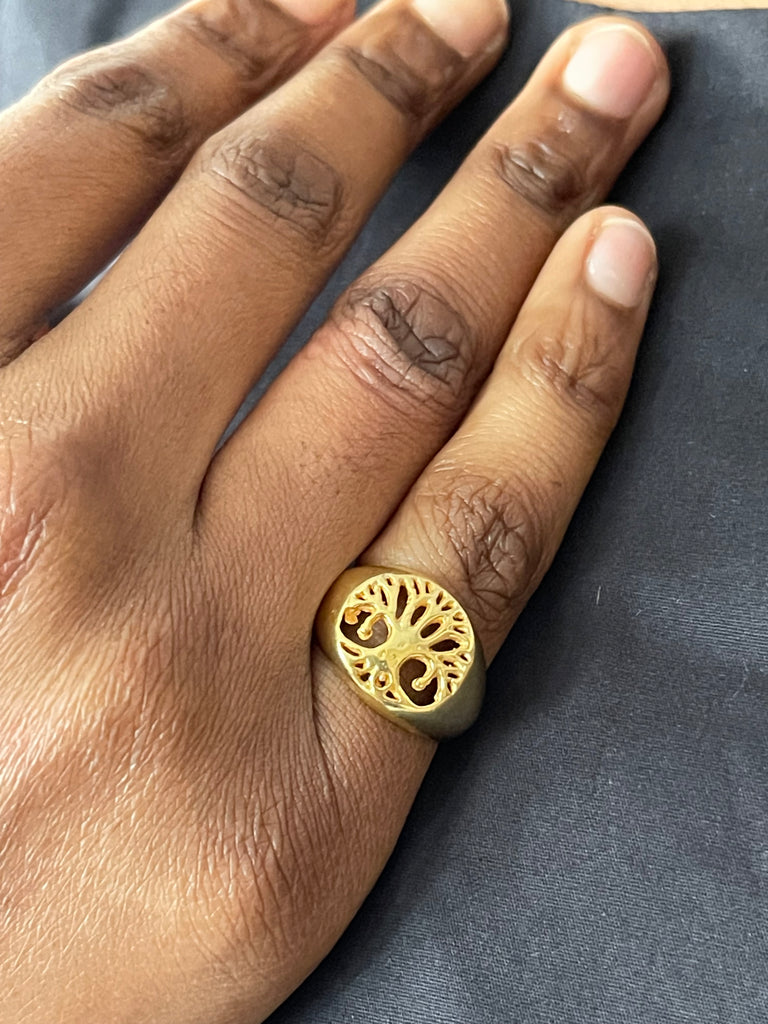 Tree of Life ring - gold plated