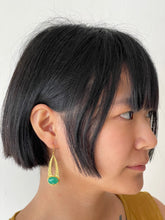 Luna Earrings - Gold Chrysophrase