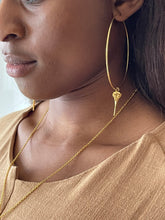 Bird Skull Large Hoop Earrings - Gold Plated