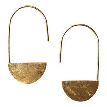 925 Silver Semi Circle Earrings - Gold