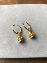 Small Skull Hoop Earrings - Gold Plated