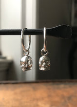 925 Silver Small Skull Hoop Earrings